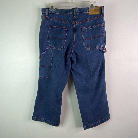 Vtg Tommy Hilfiger Denim Capri Pants Womens‎ 10 Blue 100% Cotton Hammer Loop - Picture 7 of 10